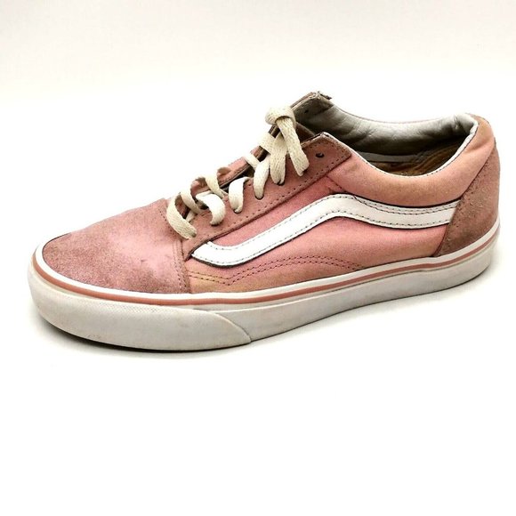 Vans Womens Sneaker Pink Faux Suede Lace Up Walking Shoe Round Toe Low Top 6 - Picture 1 of 10